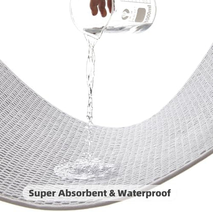 TYUU Large Bathroom Rugs Non Slip Washable Bath Rugs Super Absorbent Bathroom Rug Thin Quick Dry Low Pile Bath Mats, Light Grey 36"x60"