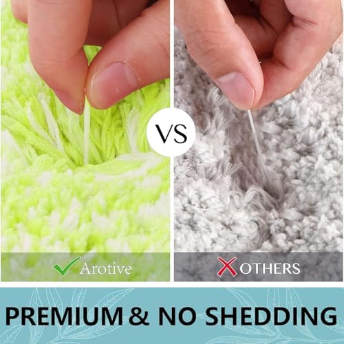 Arotive Microfiber Bathroom Rugs, Shaggy Soft Absorbent Bath Rug, 24x16