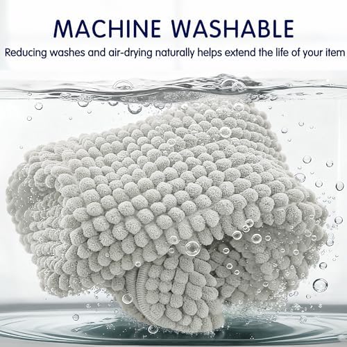 SUBRTEX Bathroom Rugs, 24" x 55" Chenille Bath Rug Soft Short Plush Bath Mat Soft Shower Mat Water Absorbent Shower Mat Quick Dry Machine Washable, Light Gray