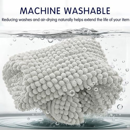 SUBRTEX Bathroom Rugs, 24" x 36" Chenille Bath Rug Soft Short Plush Bath Mat Soft Shower Mat Water Absorbent Shower Mat Quick Dry Machine Washable, Light Gray