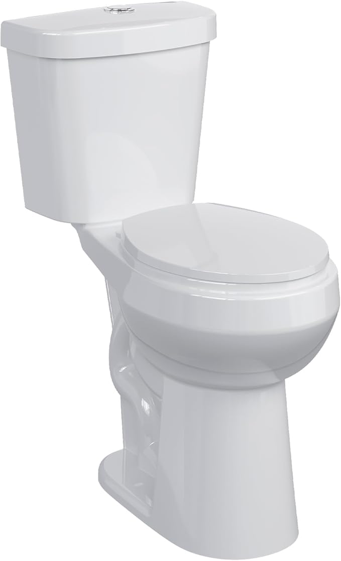Two-Piece Toilets for Bathrooms, Extra Tall Toilet with 21" Height, Round with Soft Close Seat, Power Flush 1.28 GPF