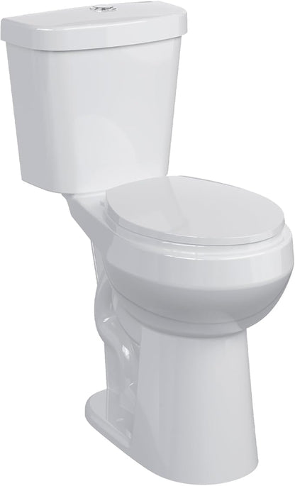 Two-Piece Toilets for Bathrooms, Extra Tall Toilet with 21" Height, Round with Soft Close Seat, Power Flush 1.28 GPF