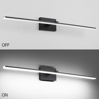 40in Bathroom Light Fixtures Black Modern LED Vanity Lights Bar for Bathroom 5CCT Dimmable 28W Lighting Fixtures for Bath Wall