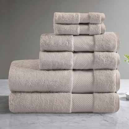 Madison Park 100% Turkish Cotton 600 GSM Bath Towel Set, 6 Piece, Taupe