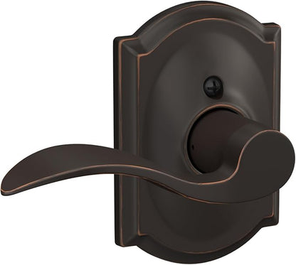 Schlage F170 ACC 716 CAM RH Right Handed Accent Door Lever with Camelot Trim, One Sided Non-Turning Dummy Door Handle, Aged Bronze