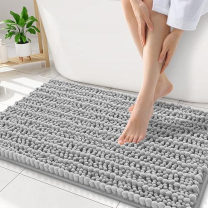 Smiry Bathroom Rugs 34X21, Extra Soft Rubber Backing Chenille Bath Mats