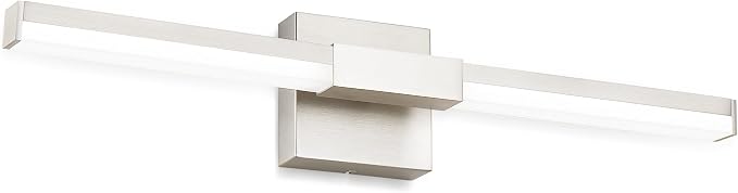 SOLFART Bathroom Light Fixture Dimmable: Brushed Nickel 24-Inch Built-in Step Dimming Vanity Lights for Bathroom ETL IP44