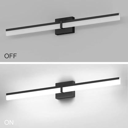 Tipace Black Modern 31.5 inch Bathroom Lights Over Mirror Vanity Lighting Wall Mounted Black Modern Vanity Light Fixtures 5500K