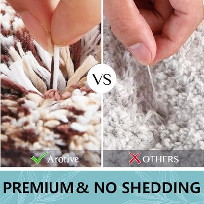 Arotive Microfiber Bathroom Rugs, Shaggy Soft Absorbent Bath Rug, 24x16