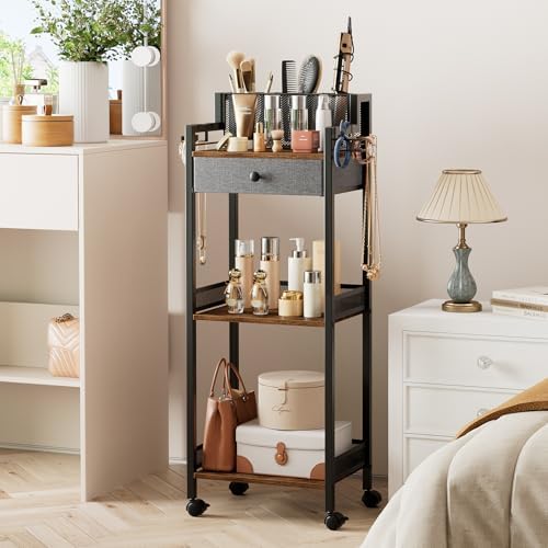 Bathroom Stand, Makeup Cart with Drawer for Cosmetic and Skincare