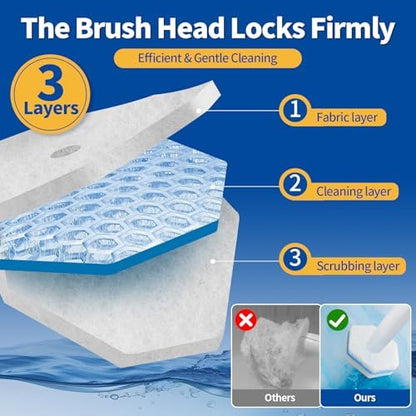 80 Count Toilet Bowl Wand Refills, Disposable Toilet Cleaner Refills, Disposable Wand Heads Compatible with Clorox and the Most Toilet Brushes