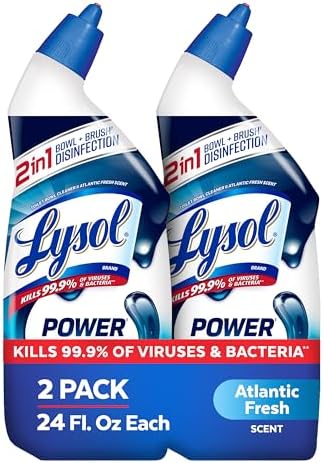 Lysol Toilet Bowl Cleaner Clinging Gel, Power, 24 oz, 2 Pack