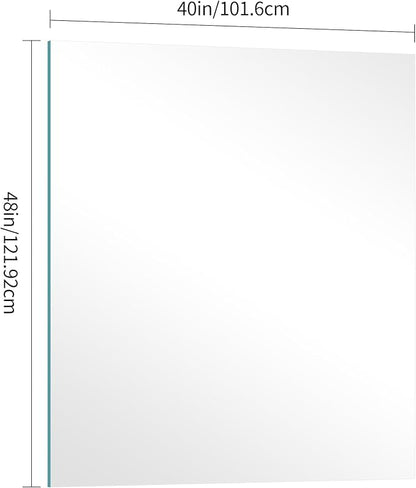 KOCUUY Large Frameless Mirror, 40x48 Inch Square Bathroom Vanity Mirror for Over Sink, Upgraded Shatterproof Unframed Design for Bedroom, Living Room, Entryway