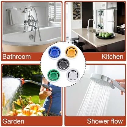Isslly10Pcs Shower Flow Restrictor, 6Color Water Flow Reducer Control Value