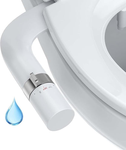 Bidet Attachment for Toilet, Non-Electric Dual Nozzle Bidet Sprayer with Adjustable Water Pressure, Cold Water Toilet Seat Attachment for Feminine and Personal Hygiene