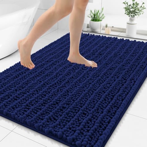 Smiry Bathroom Rugs 48X32, Extra Soft Rubber Backing Chenille Bath Mats