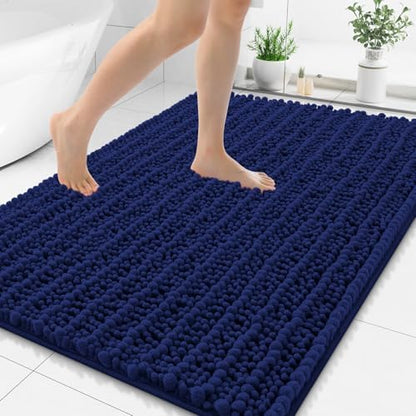 Smiry Bathroom Rugs 71X47, Extra Soft Rubber Backing Chenille Bath Mats