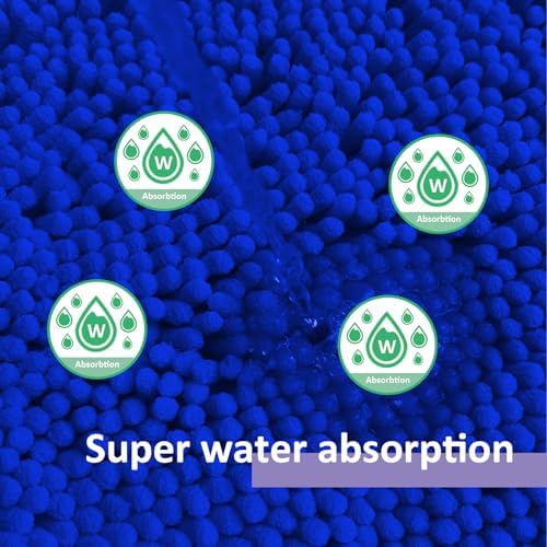RUN HELIX Bath Rugs Non Slip Washable 2 Piece Non Slip Extra Absorbent Shaggy Chenille Bathroom Rugs and Mats Sets