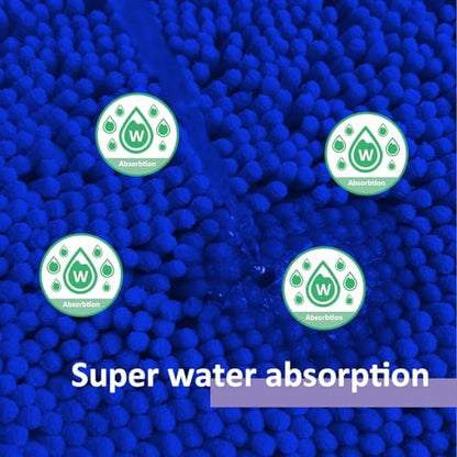 RUN HELIX Bath Rugs Non Slip Washable 2 Piece Non Slip Extra Absorbent Shaggy Chenille Bathroom Rugs and Mats Sets