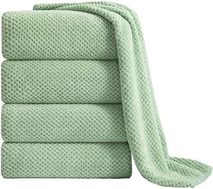 Extra Large Bath Towel Sheet Set 35x70 Inches - Oversized Bath Towels Set,Jumbo Large Polyester - Quick Dry, Lightweight,Super Soft,Highly Absorbent Towel Set for Bathroom,Hotel,SPA,Pack of 4 (Green)
