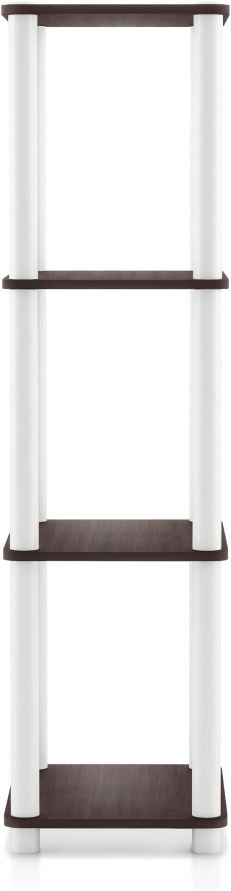 Homes: Inside + Out Apexa Modern 4-Tier Narrow Shelving Units, Collectibles Display Shelves, Easy Assembly Standing Shelf, Home Storage Organizer for Living Room, Bedroom, Office, Espresso