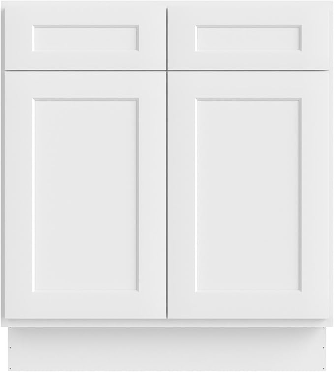 Furinno Shaker Bath Vanity Cabinet Without Top, Ready to Assemble, 21 D x 30 W x 34.5 H, White