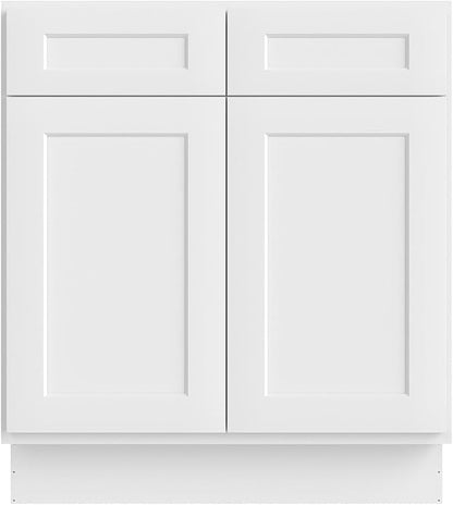 Furinno Shaker Bath Vanity Cabinet Without Top, Ready to Assemble, 21 D x 30 W x 34.5 H, White