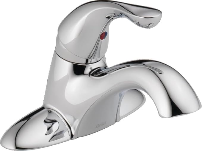 Delta Classic Centerset Chrome Bathroom Faucet, 4 Inch 3 Hole Bathroom Sink Faucet for Vanity, Metal Push-Pop Drain Assembly, Chrome 520-MPU-DST