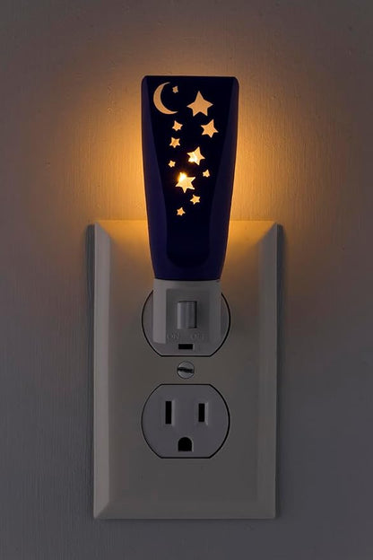 Lights By Night Star Moon Plug in Night Light for Kids, LED Nightlight | Plug Into Wall, Boys, Girls, Toddler, Baby, Space Room Decor, Kids Room, Bedroom, Bathroom, Nursery, UL Safety Listed, 44940