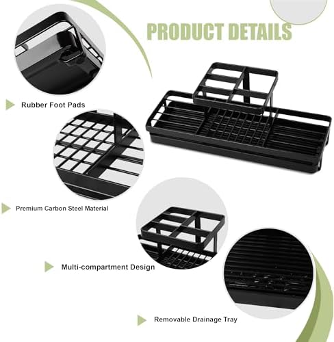 Toothbrush Holders Toothpaste Organizer Bathroom Accessories, Matte Black