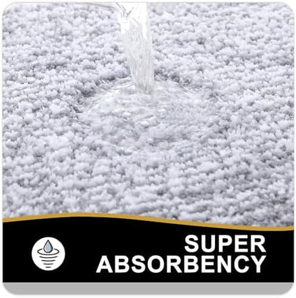 OLANLY Large Bathroom Rugs 40x32, Soft Absorbent Microfiber Bath Rugs, Grey