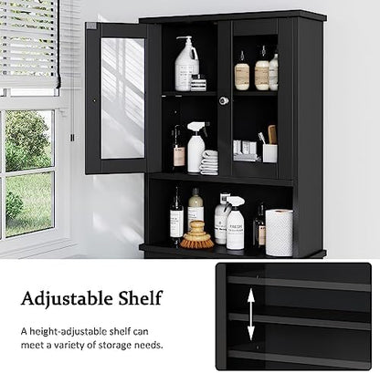 Over the Toilet Storage Cabinet, Bathroom Storage Cabinet, Black