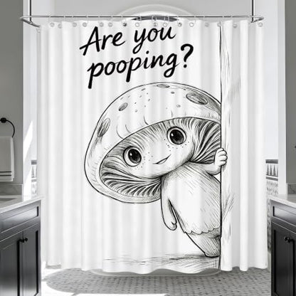 Extra Long Shower Curtain Funny Mushroom Clawfoot Tub, 108 x 72 in