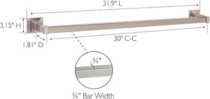 Design House 539155 Millbridge Classic Towel Bar for Bathroom Bedroom Closet or Kitchen, 30", Satin Nickel