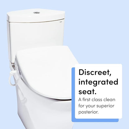 TUSHY Ace 2.0 Elongated Electric Bidet & Heated Seat. A Luxury Clean, Seat Sensor & Soft Close Lid, Self-Cleaning Nozzle, Remote Control Water Temp, Pressure Control, & Air Drier