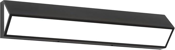 24-Inch LED Modern Bathroom Vanity Light Fixtures, Matte Black Modern Acrylic Bathroom Wall Lighting Fixtures Over Mirror (Cool White 6000K)