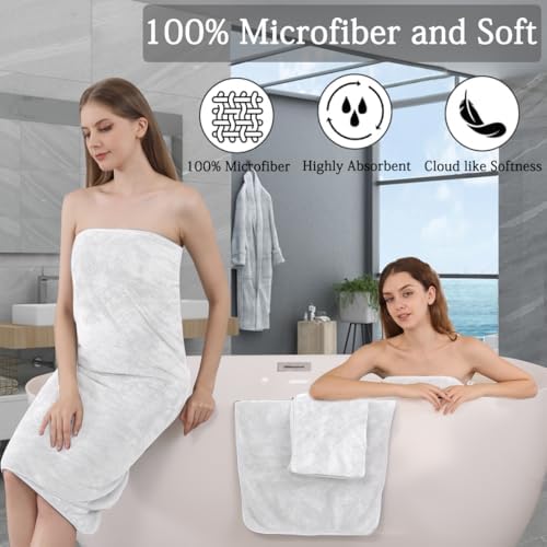 Ycosy Extra Large Bath Towels Set 35x70 Inches - White Luxury 600 GSM Oversized Bath Sheet Towel,Ultra Soft Microfiber - Quick Dry,Highly Absorbent Shower Towels Spa Hotel Bathroom Towel Set (4-Pack)