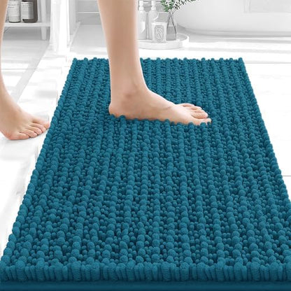 OLANLY Small Bathroom Rugs 24x16, Thick Soft Absorbent Chenille Bath Rugs