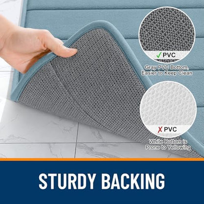 OLANLY Memory Foam Long Bathroom Rugs Runner 44x20, Super Soft Absorbent