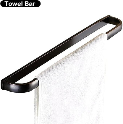 WINCASE Bronze Bathroom Accessories, Oil Rubbed Towel Bar Set 24 Inch, Hardware 4 Pieces ORB Towel Rod Toilet Paper Holders Robe Hook Wall Mounted