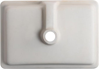 20 Inch Undermount Bathroom Sink Rectangle Undermount Sink White Ceramic Under Counter Bathroom Sinks with Overflow (19.8"x13.7")