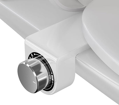Toilet Bidet with Dual Nozzle Spray,No Electric Bidet Attachment for Toilet with Adjustable Water Pressure,Easy Install Toilet Seat Bidet with Feminine Wash and Rear Wash,Suit for Tight Space