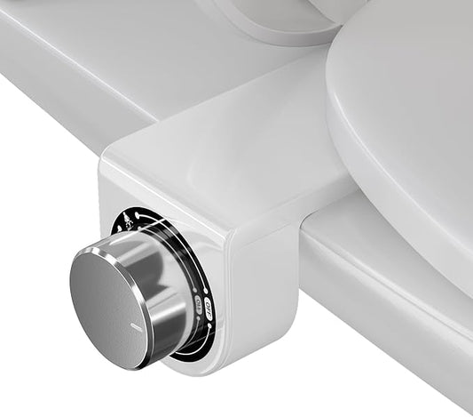 Toilet Bidet with Dual Nozzle Spray,No Electric Bidet Attachment for Toilet with Adjustable Water Pressure,Easy Install Toilet Seat Bidet with Feminine Wash and Rear Wash,Suit for Tight Space