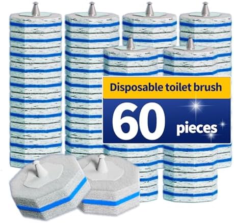 60PCS Toilet Bowl Cleaner Wand Refills Compatible with CLOROX. Disposable Toilet Brush Refills. Bathroom Cleaning. Disposable Toilet Bowl. High-Density Disposable Toilet Brush Scrubber