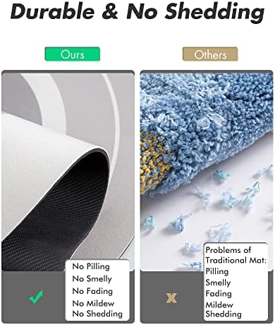 MontVoo Bath Mat Runner - Long Non Slip Absorbent Quick Dry Thin Bath Rug for Bathroom Floor Mat - Rubber Backed - Stain Resistant - Easy Care - Gray 17"x59"