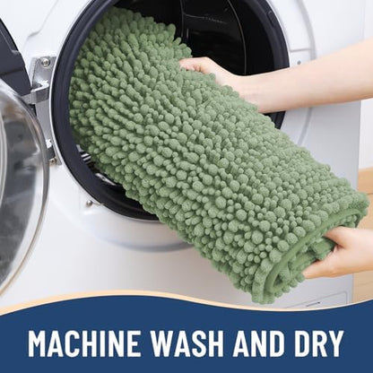 Arotive Toilet Rugs U-Shaped 24x20, Soft Absorbent Chenille Shaggy Bath Mat