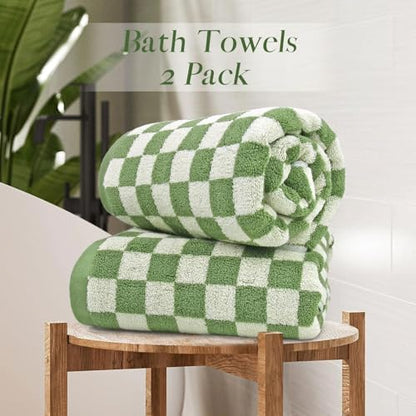 Bath Towels Set of 2 - Luxury Cotton Bathroom Shower Towels Body 55”x27.5”