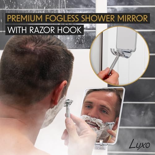 Luxo Shower Mirror Fogless for Shaving, Shower Shaving Mirror - Chrome
