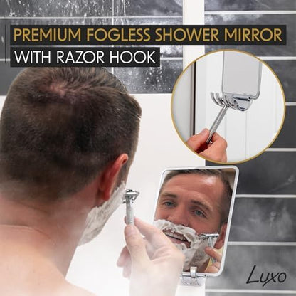 Luxo Shower Mirror Fogless for Shaving, Shower Shaving Mirror - Chrome