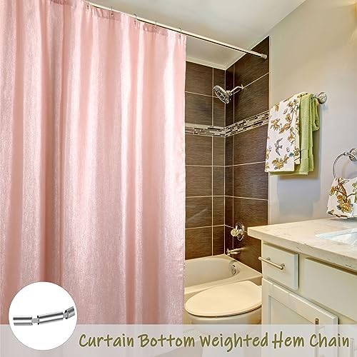 Blush Pink Glitter Shower Curtain: Waterproof Washable Quick Dry, 72Lx72W